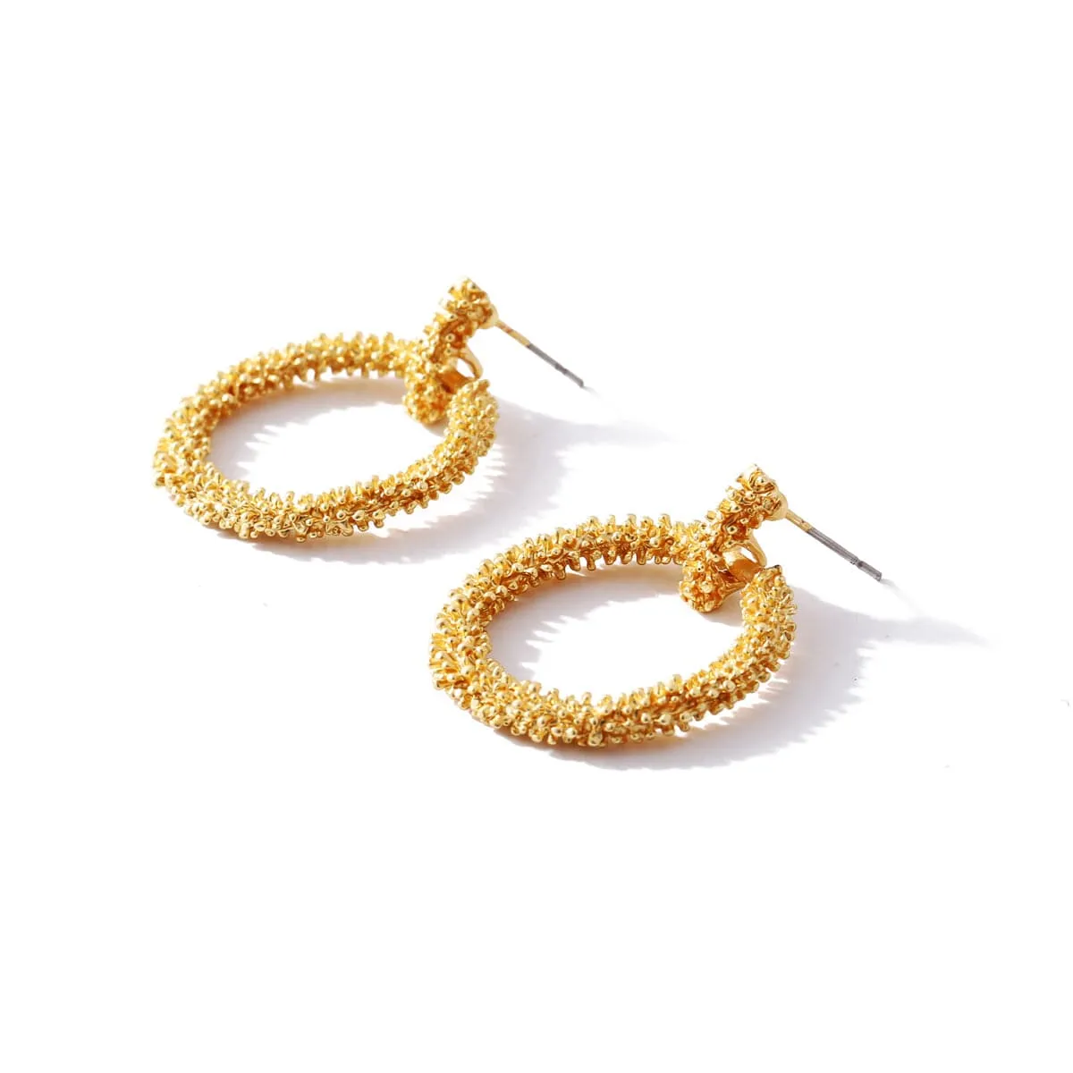 18K Gold-Plated Twisted Hoop Drop Earring