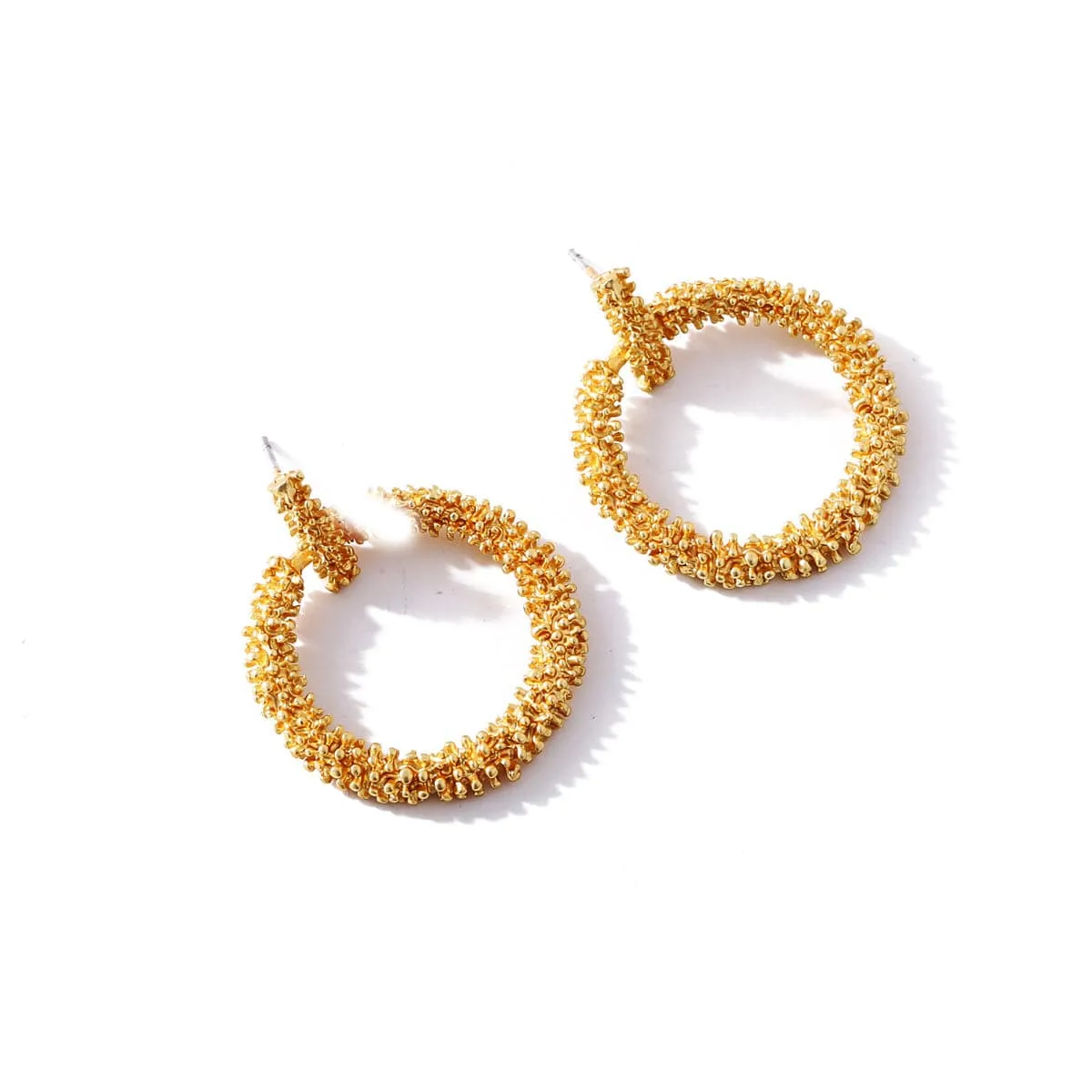 18K Gold-Plated Twisted Hoop Drop Earring