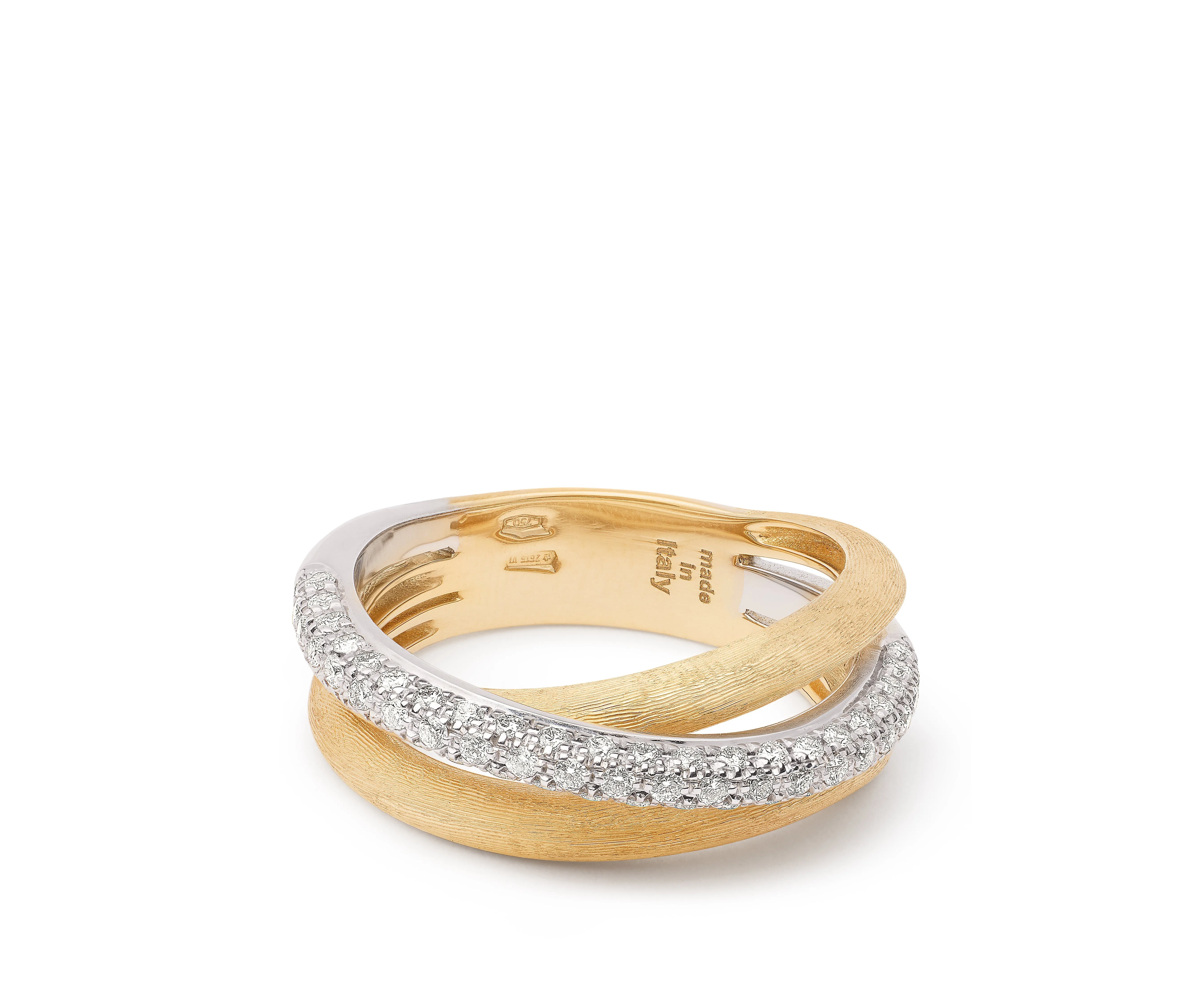 18K Yellow Gold 3-Strand Diamond Stackable Ring