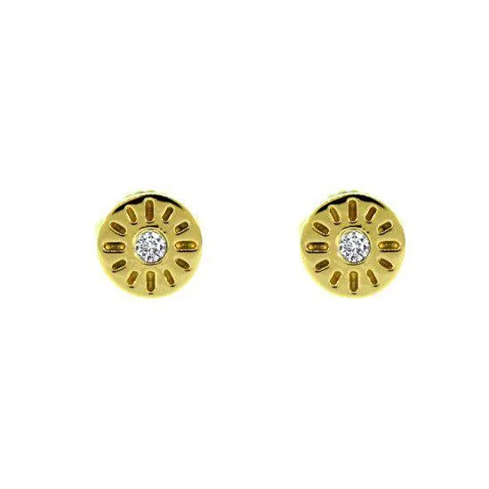 18k Yellow Gold Diamond Earrings Timeless