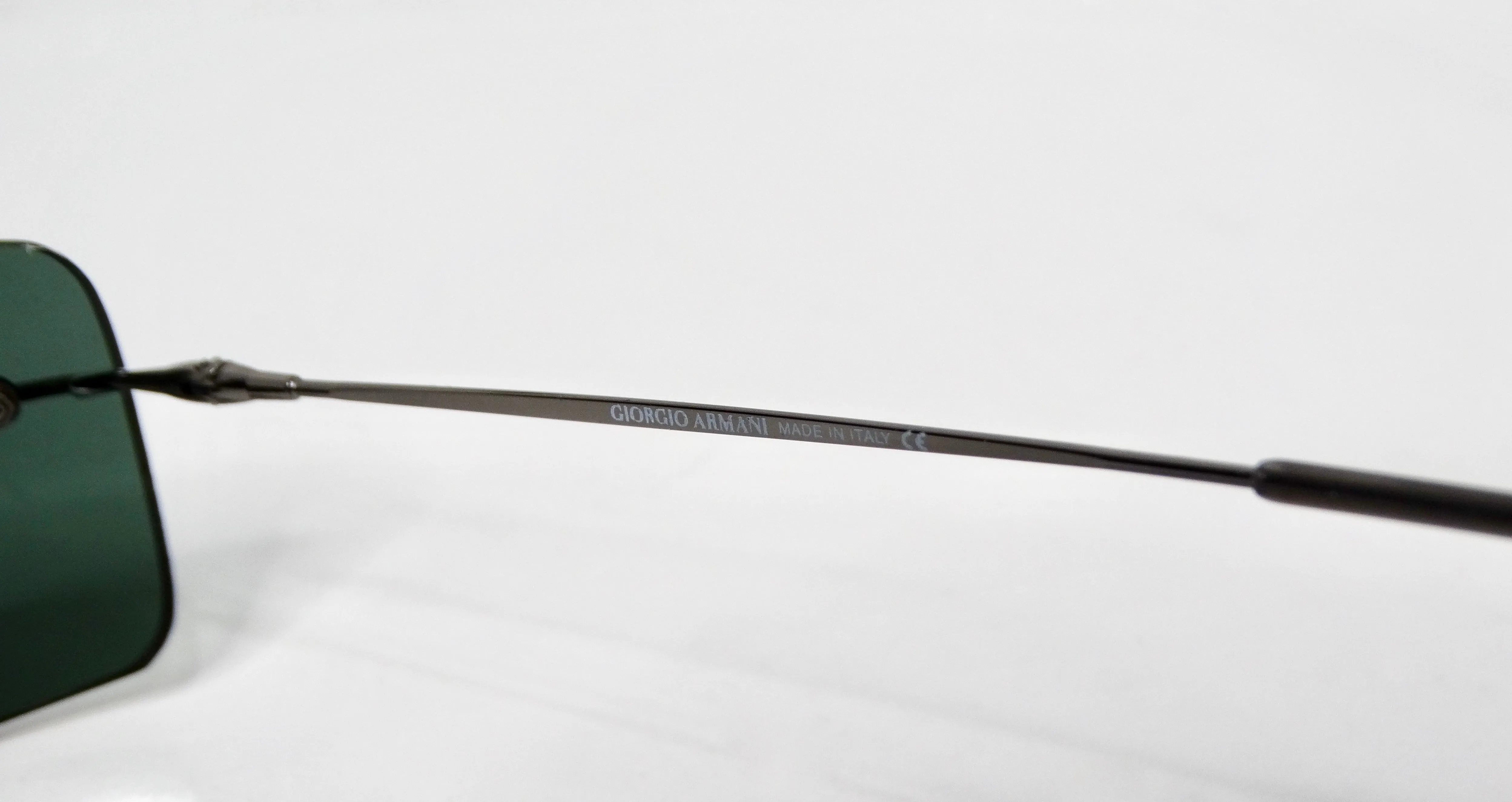 1990s Giorgio Armani Rectangular Rimless Shield Metal Sunglasses
