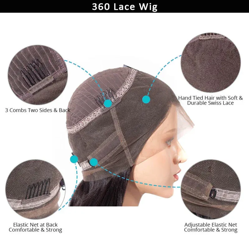 360 Lace Frontal 4# Chocolate Brown Body Wave Lace Front Wig Transparent Preplucked Lace Frontal Wig Colored Wigs