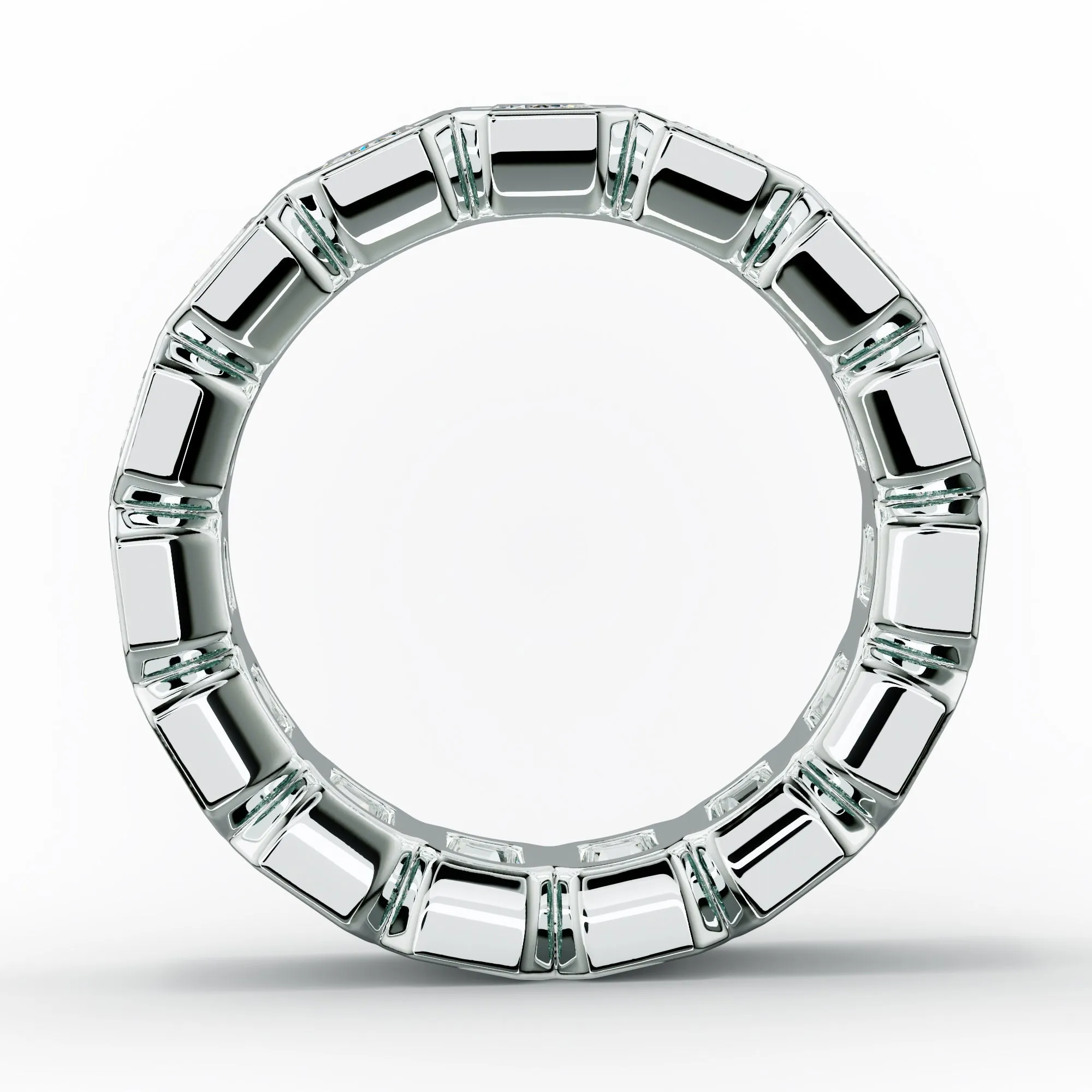 5.0 Carat Bezel Set Emerald Cut Diamond Eternity Band