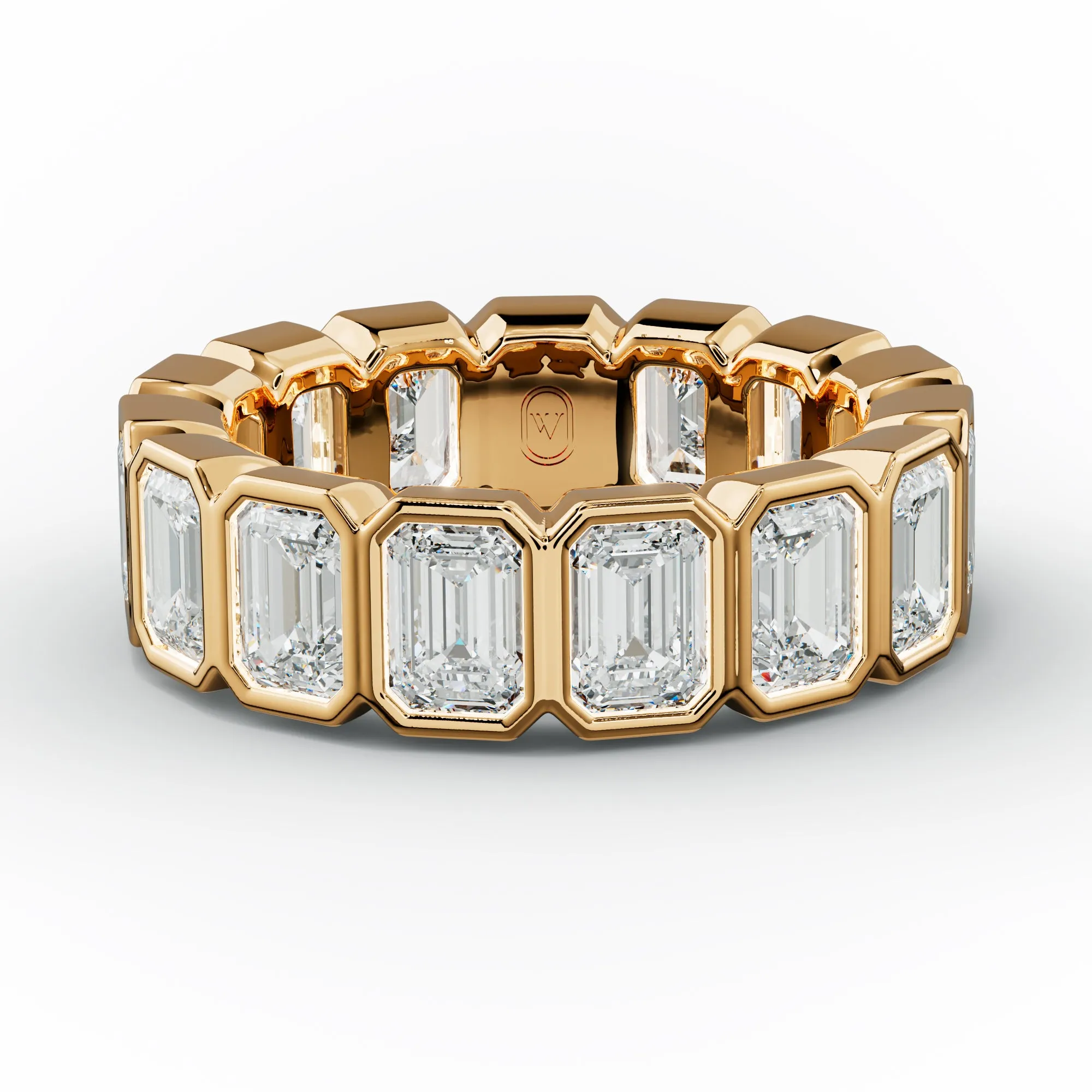 5.0 Carat Bezel Set Emerald Cut Diamond Eternity Band