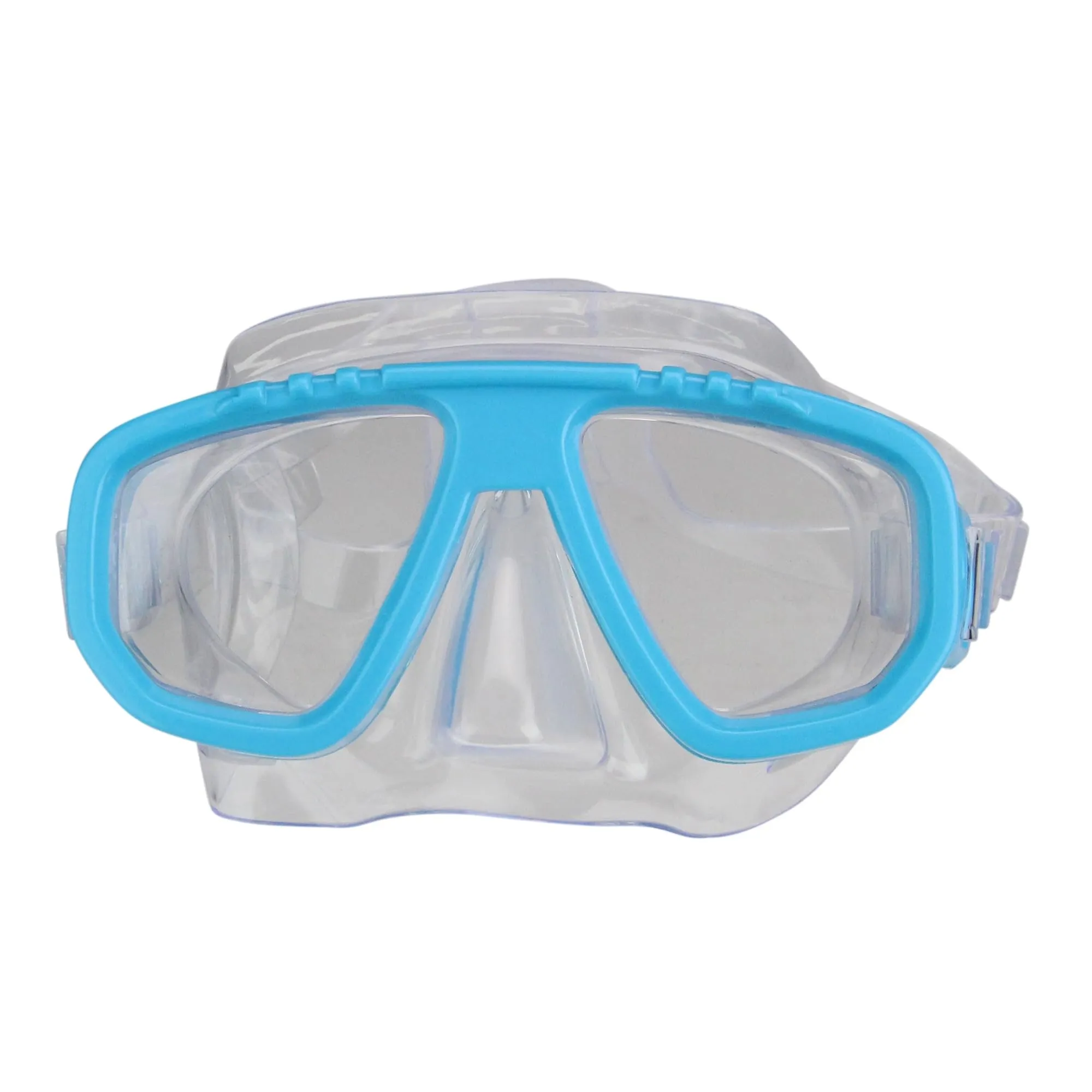6.75" Sea Blue and Clear Recreational Swim Mask for