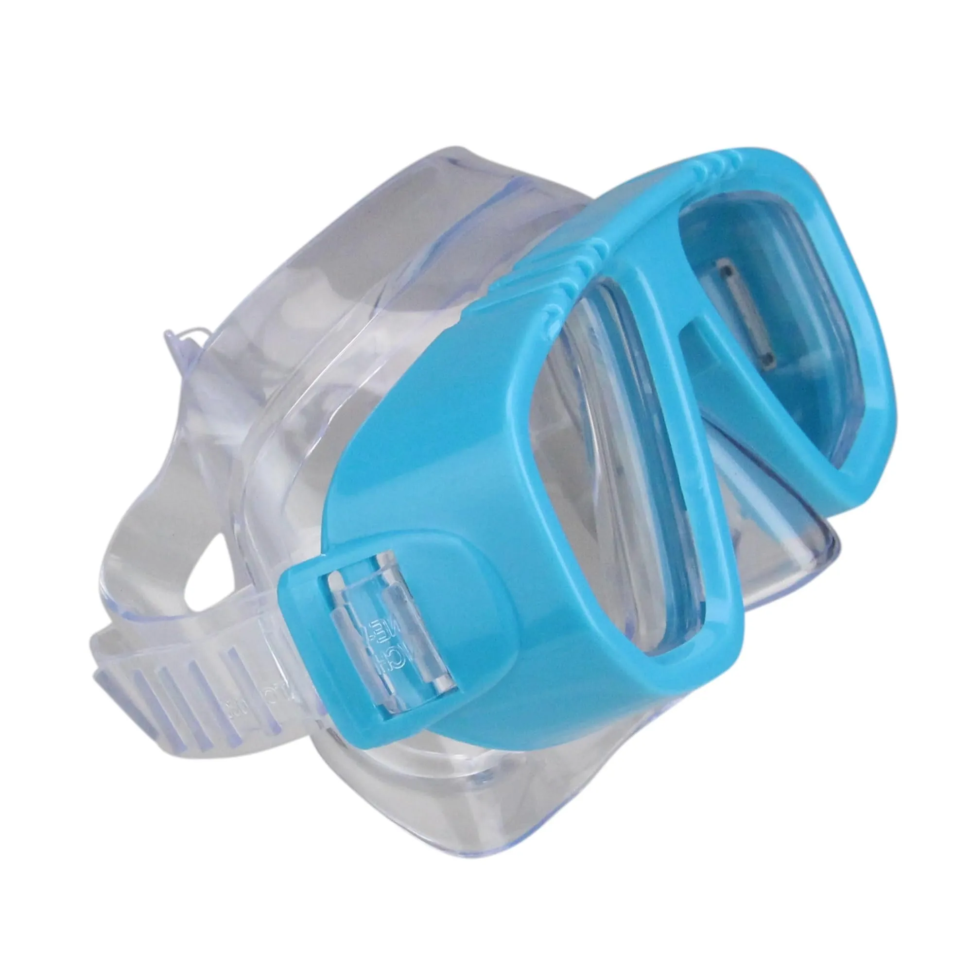 6.75" Sea Blue and Clear Recreational Swim Mask for