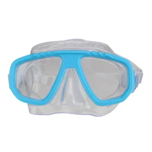 6.75" Sea Blue and Clear Recreational Swim Mask for
