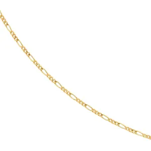 9ct Yellow Gold Silver Infused Chain Necklace 55cm