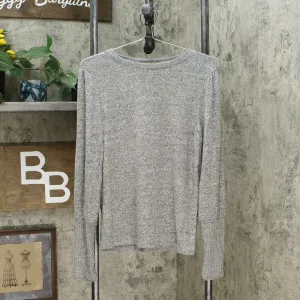 A New Day Women's Long Sleeve Crewneck Drapey T-Shirt Grey Medium