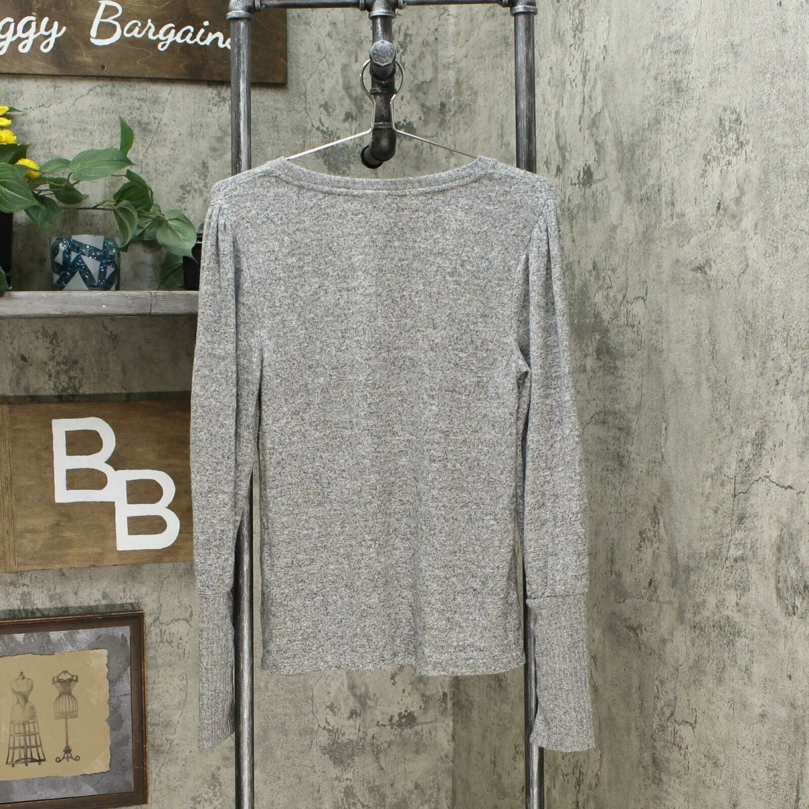 A New Day Women's Long Sleeve Crewneck Drapey T-Shirt Grey Medium