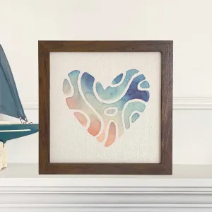 Abstract Beach Heart - Valentine's Day Framed Sign