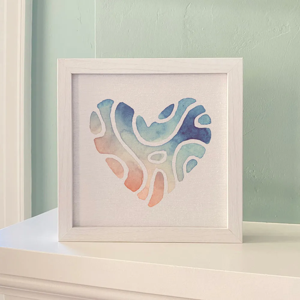 Abstract Beach Heart - Valentine's Day Framed Sign