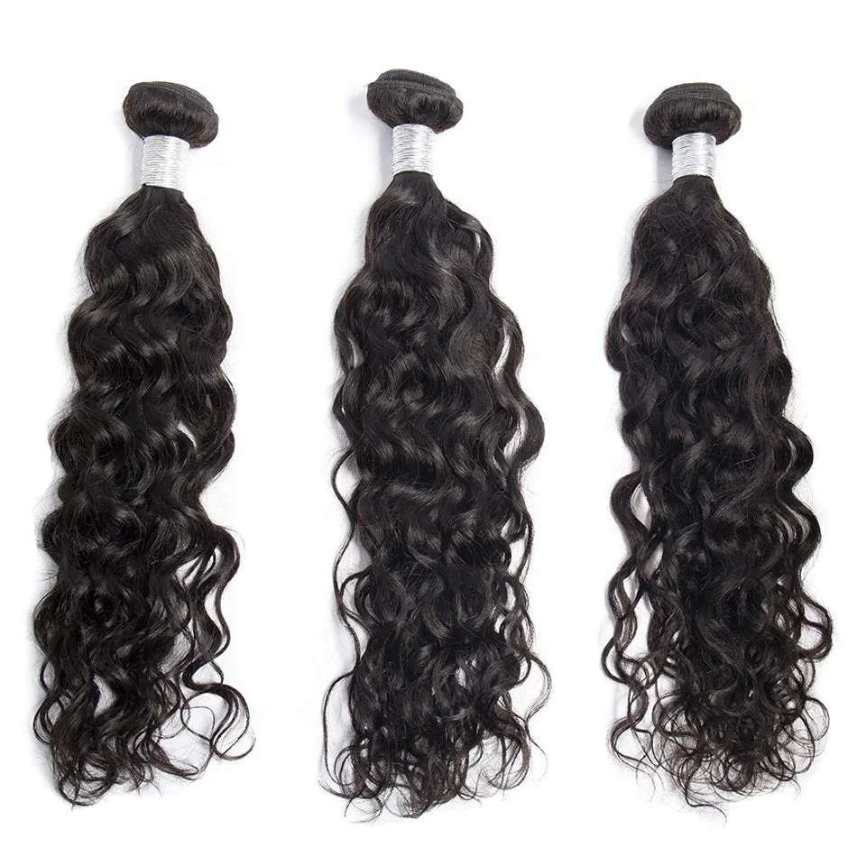 Affordable Hair Water Wave 100% human Hair black 1B color 1 bundle hair extension