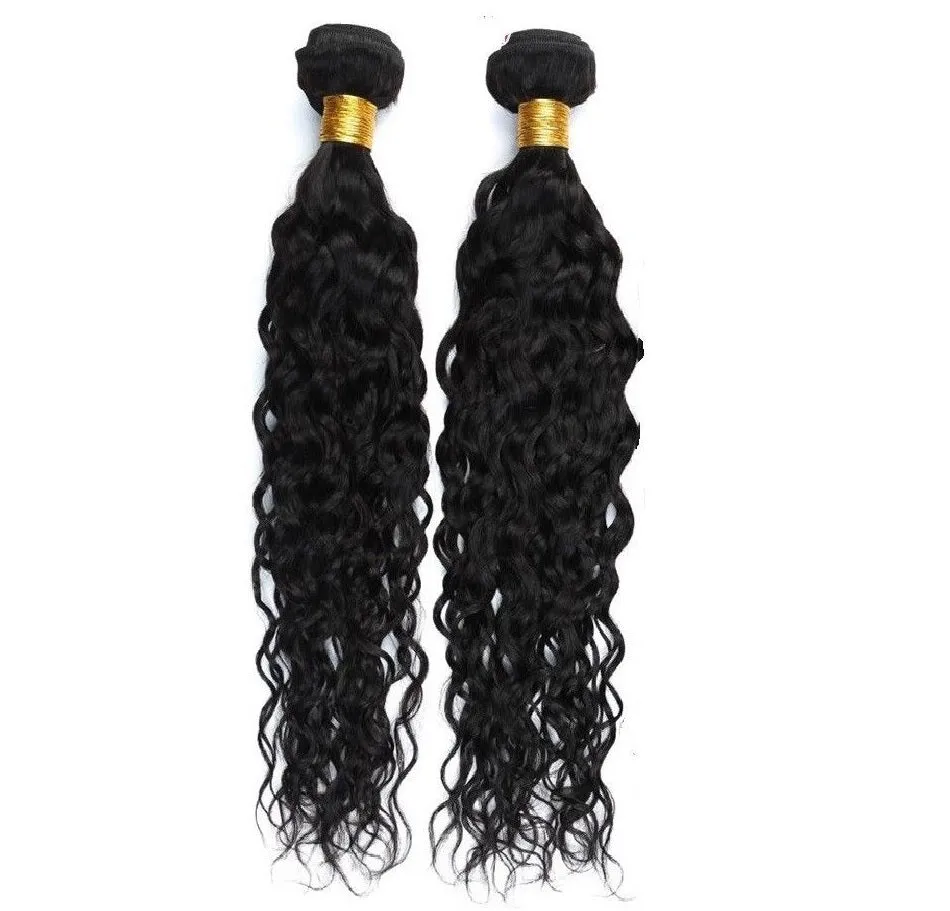 Affordable Hair Water Wave 100% human Hair black 1B color 1 bundle hair extension