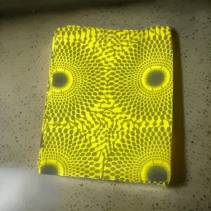 African Dashiki Print Head Wrap Scarf (Yellow/Black)