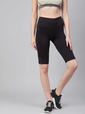 Alcis Women Black Solid Slim Fit Outdoor Shorts