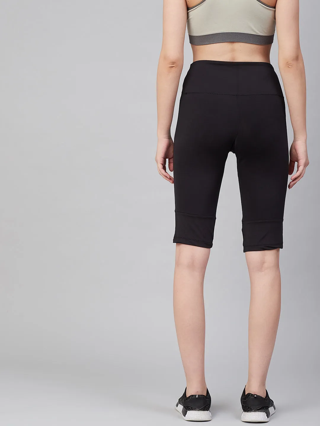 Alcis Women Black Solid Slim Fit Outdoor Shorts