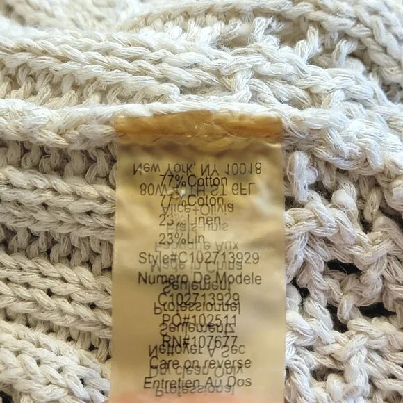 Alice   Olivia Cardigan Sweater Open Knit Ribbed Shawl Collar Long Cocoon Size S