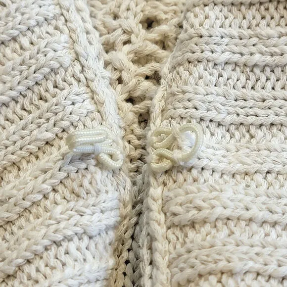 Alice   Olivia Cardigan Sweater Open Knit Ribbed Shawl Collar Long Cocoon Size S