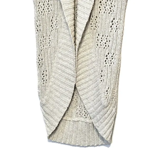 Alice   Olivia Cardigan Sweater Open Knit Ribbed Shawl Collar Long Cocoon Size S