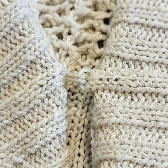 Alice   Olivia Cardigan Sweater Open Knit Ribbed Shawl Collar Long Cocoon Size S