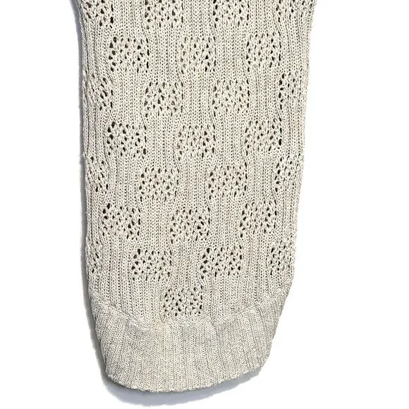 Alice   Olivia Cardigan Sweater Open Knit Ribbed Shawl Collar Long Cocoon Size S