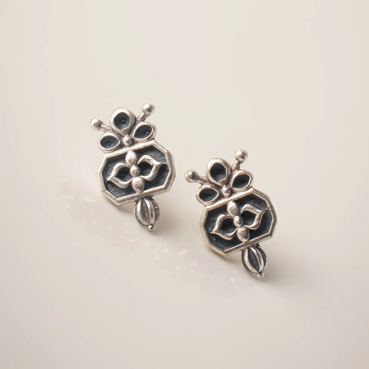 Alpana Silver Earrings by MOHA