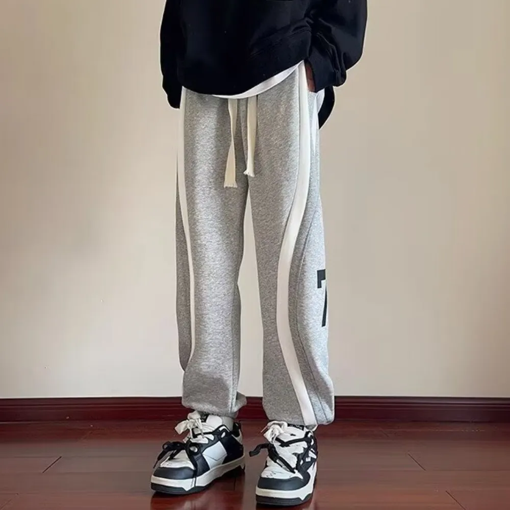 American Striped Number Print Sweatpants