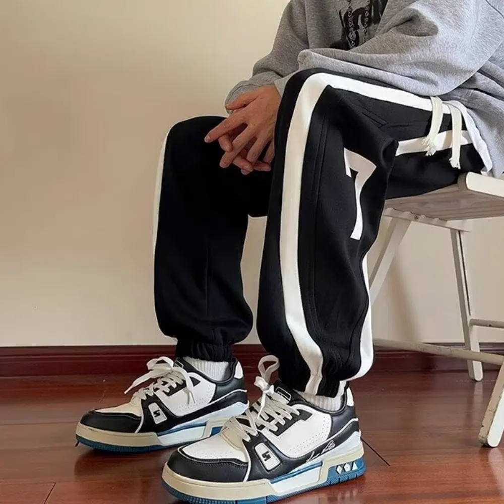 American Striped Number Print Sweatpants