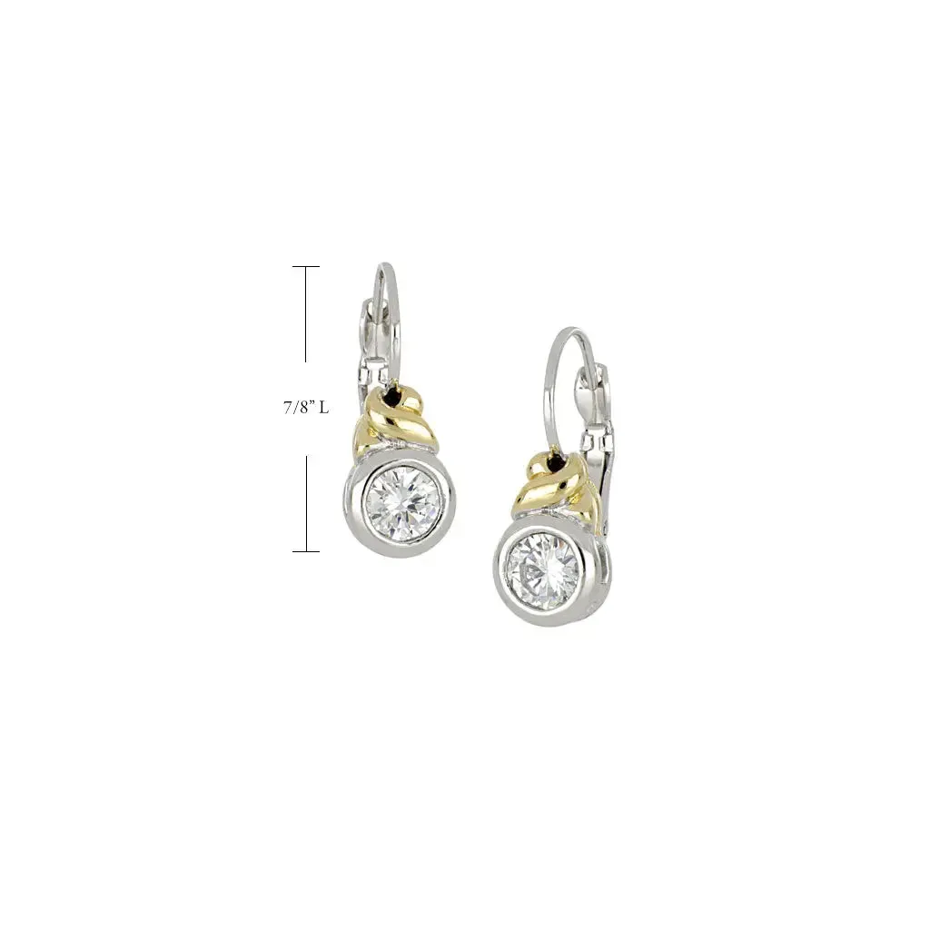 Antiqua Collection - Cubic Zirconia French Wire Earrings