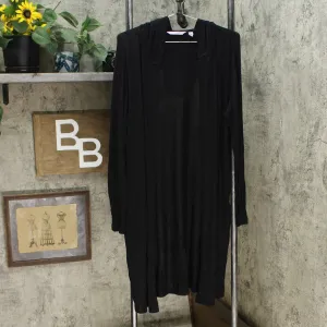 Anybody Women's Brushed Hacci Wrap Cardigan Duster Black Medium