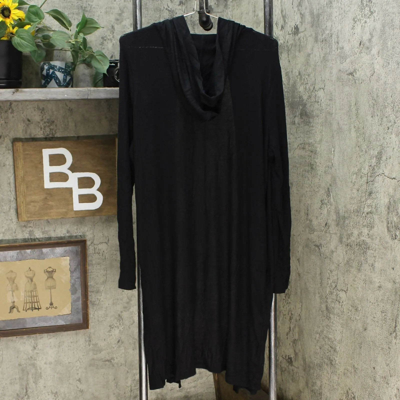Anybody Women's Brushed Hacci Wrap Cardigan Duster Black Medium