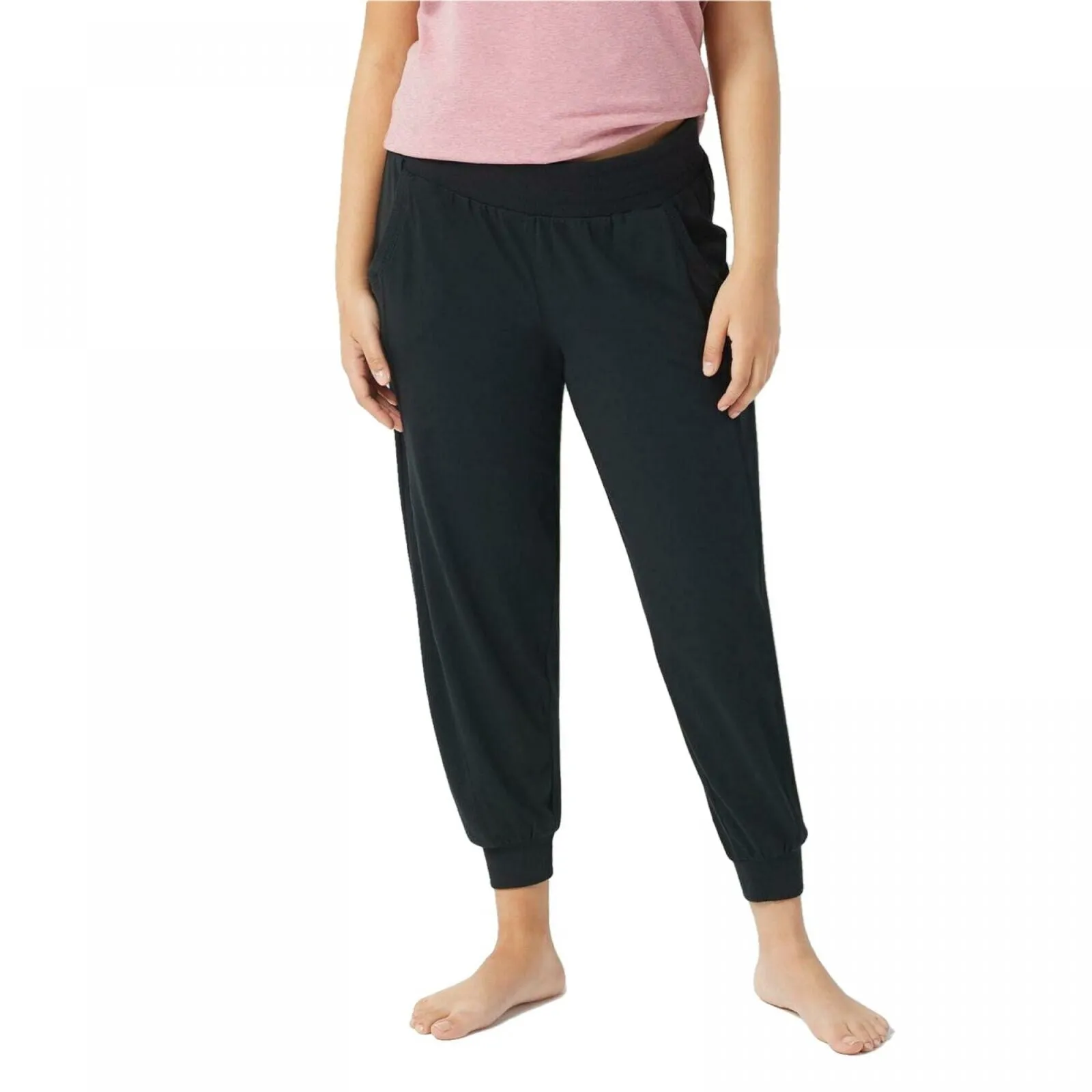 AnyBody Women's Petite Cozy Knit Side Ribbed Jogger Pants