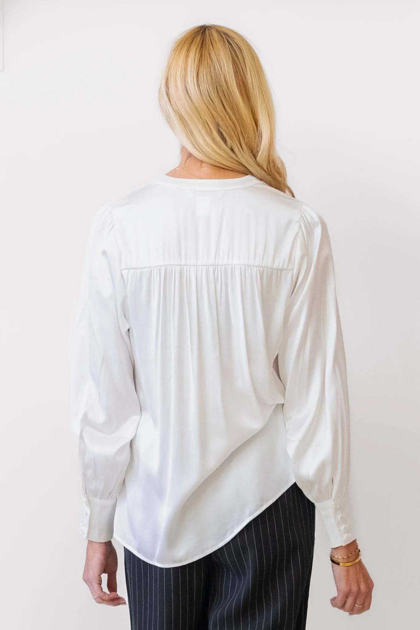APRICOT Button Mock Neck Blouse