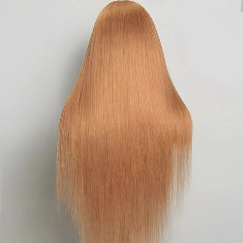 Ashimary Light Flaxen Brown Color 13x4 Lace Front Straight Wig Pre-plucked Human Hair