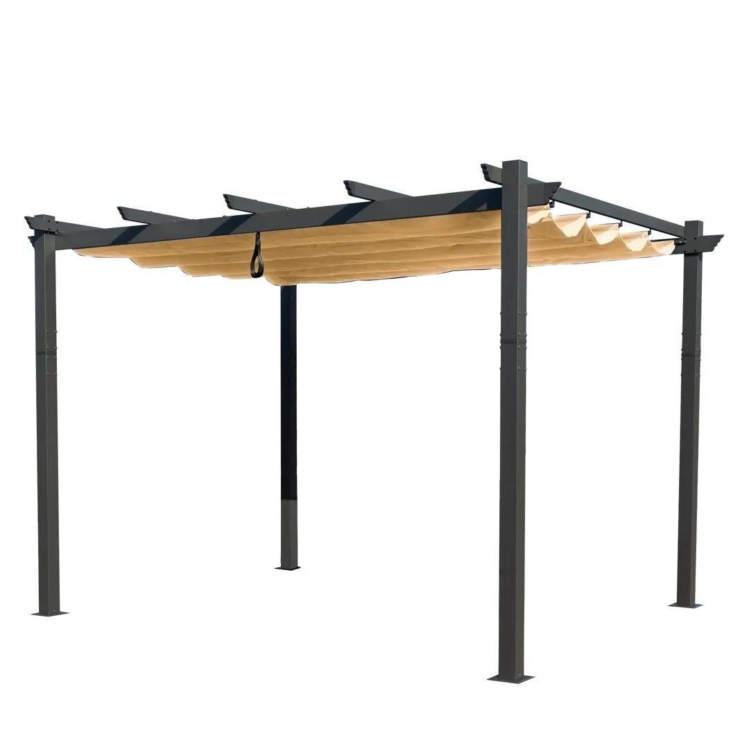 Atlantics Outdoor Retractable Pergola with Sun Shade Canopy 10' x 13' Kozyard Color: Tan