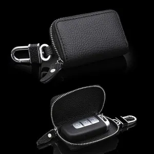 Auto Car Key Leather Case Pouch Remote Keychain Key Bag Holder Organizer