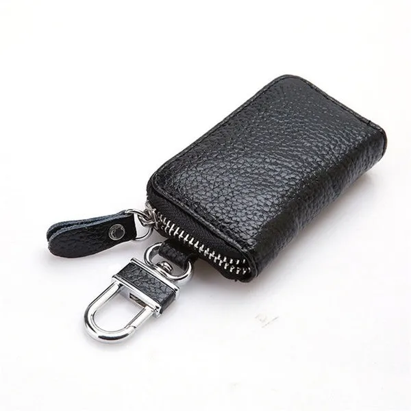 Auto Car Key Leather Case Pouch Remote Keychain Key Bag Holder Organizer