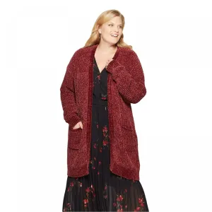 Ava & Viv Women's Plus Size Chenille Cardigan