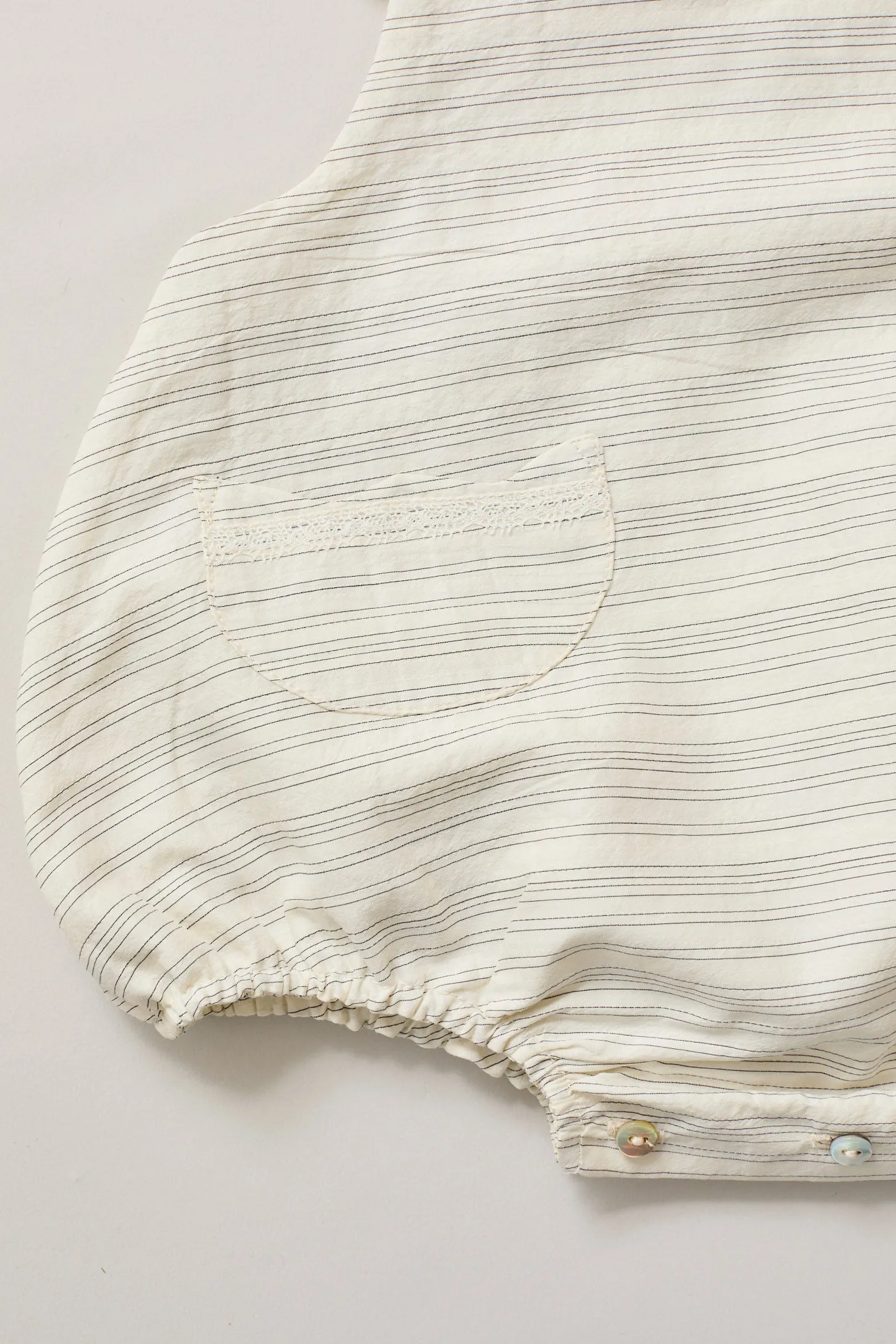Baby Lace Pinafore in Black & Cream Stripes