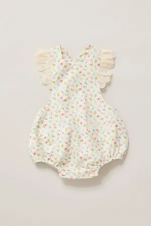 Baby Lace Pinafore in Happy Print