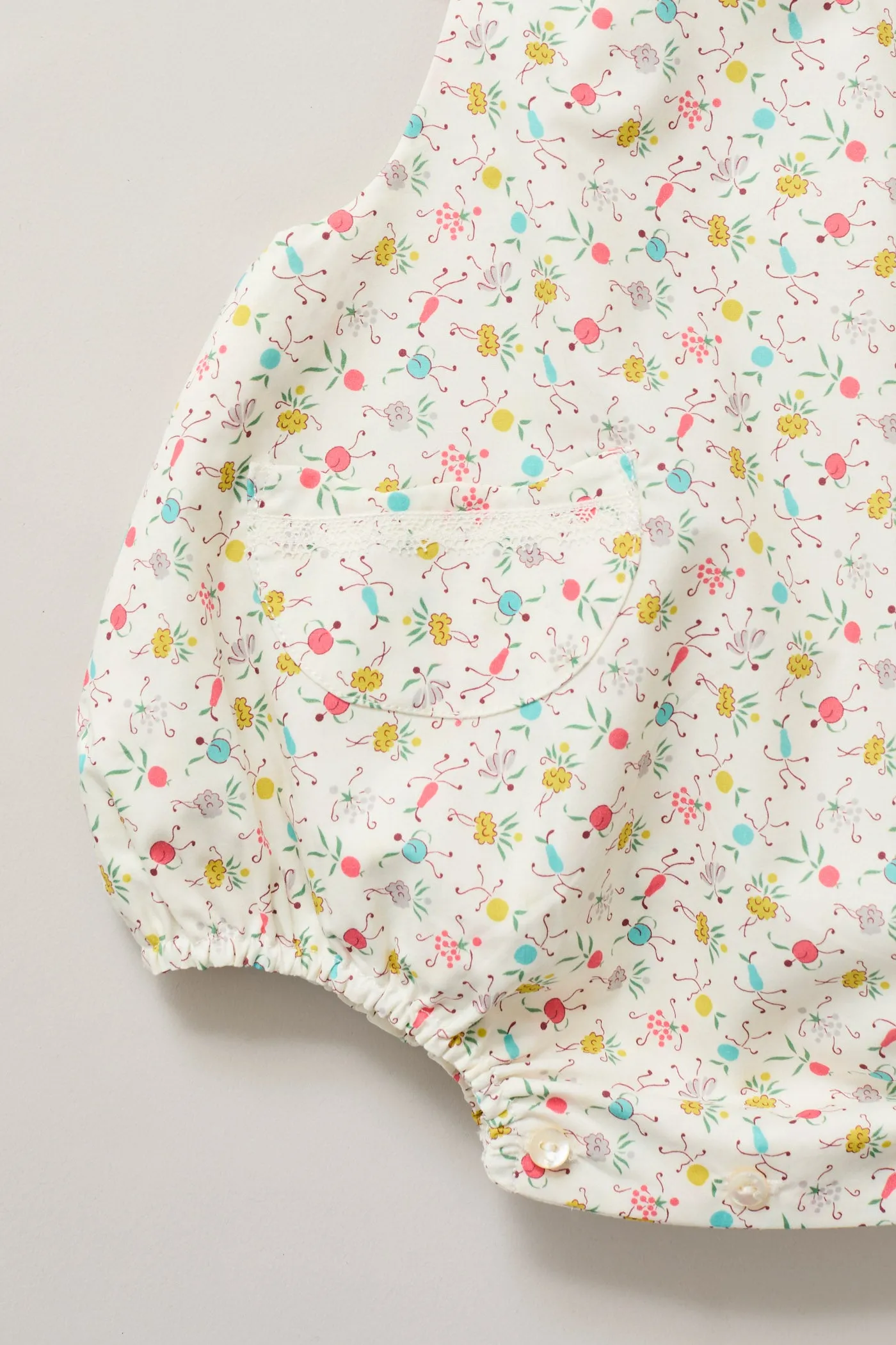Baby Lace Pinafore in Happy Print
