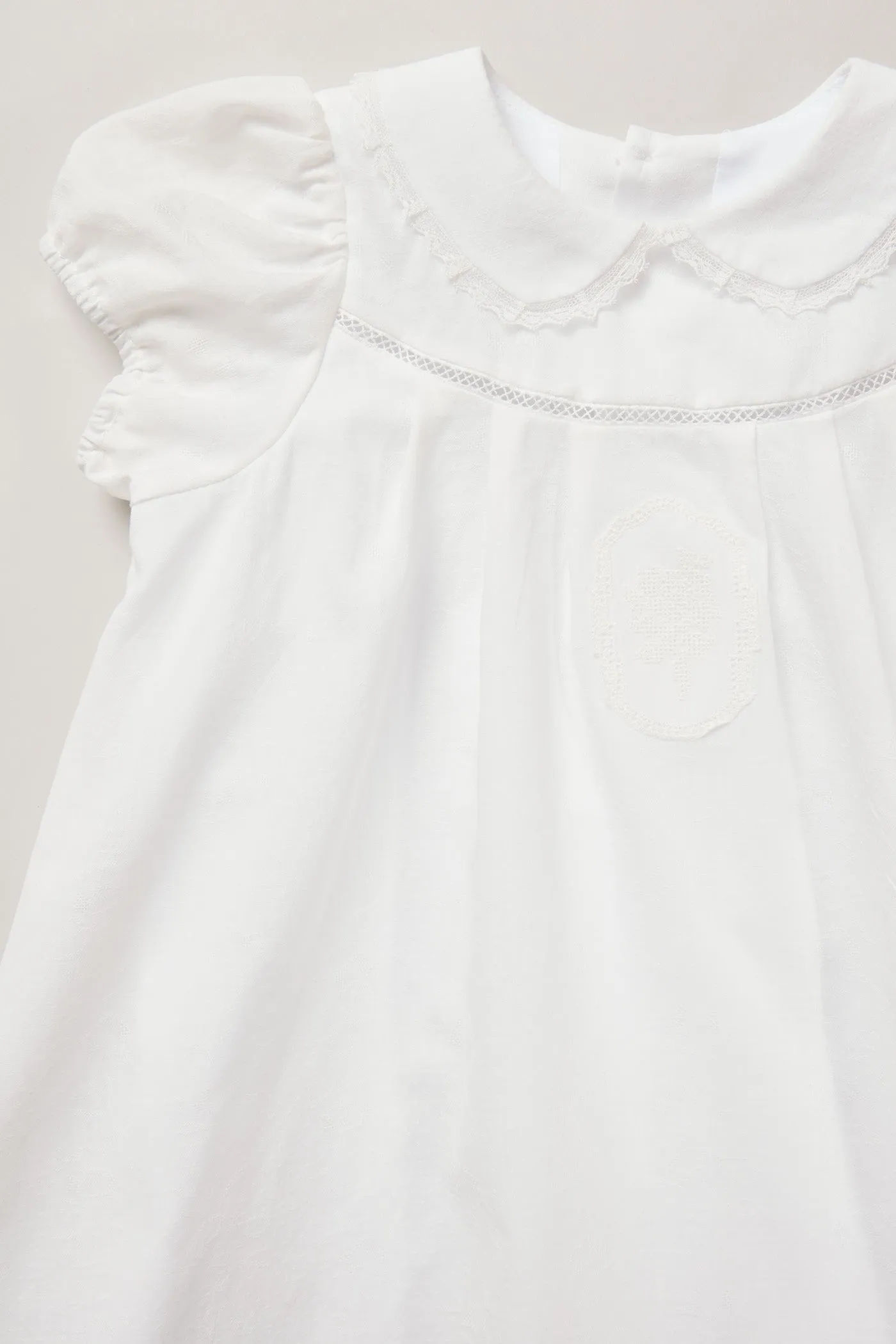 Baby Milk Dress Soft White Jacquard