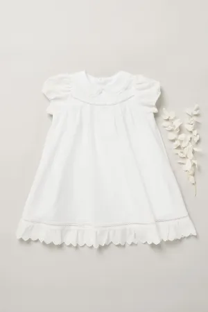 Baby Milk Dress Soft White Jacquard
