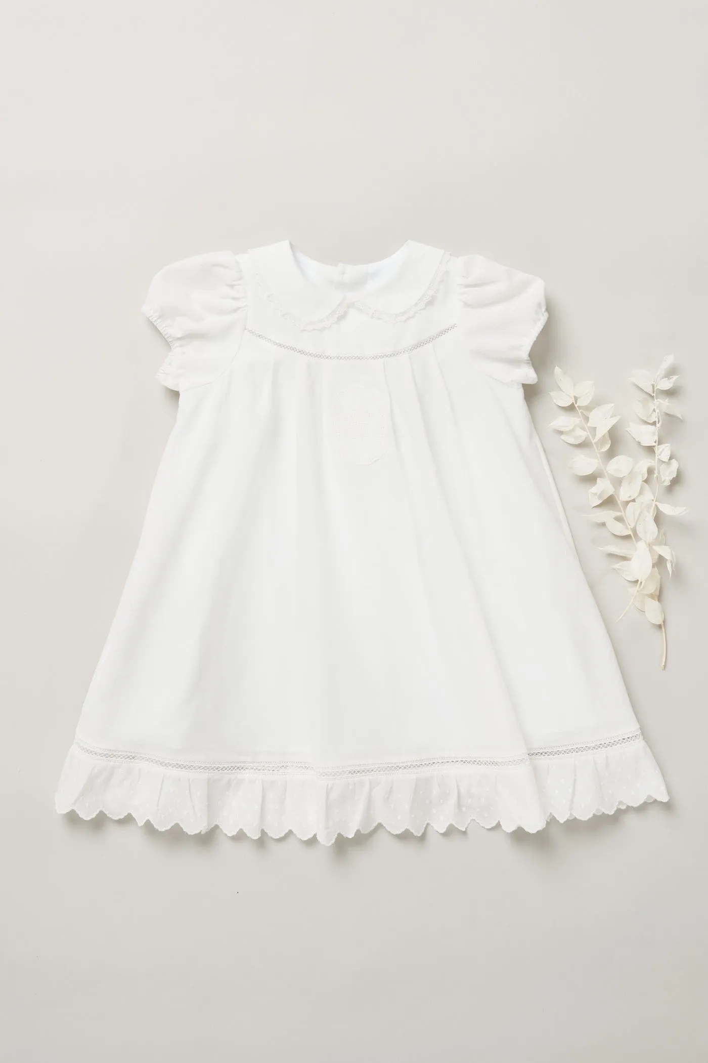 Baby Milk Dress Soft White Jacquard