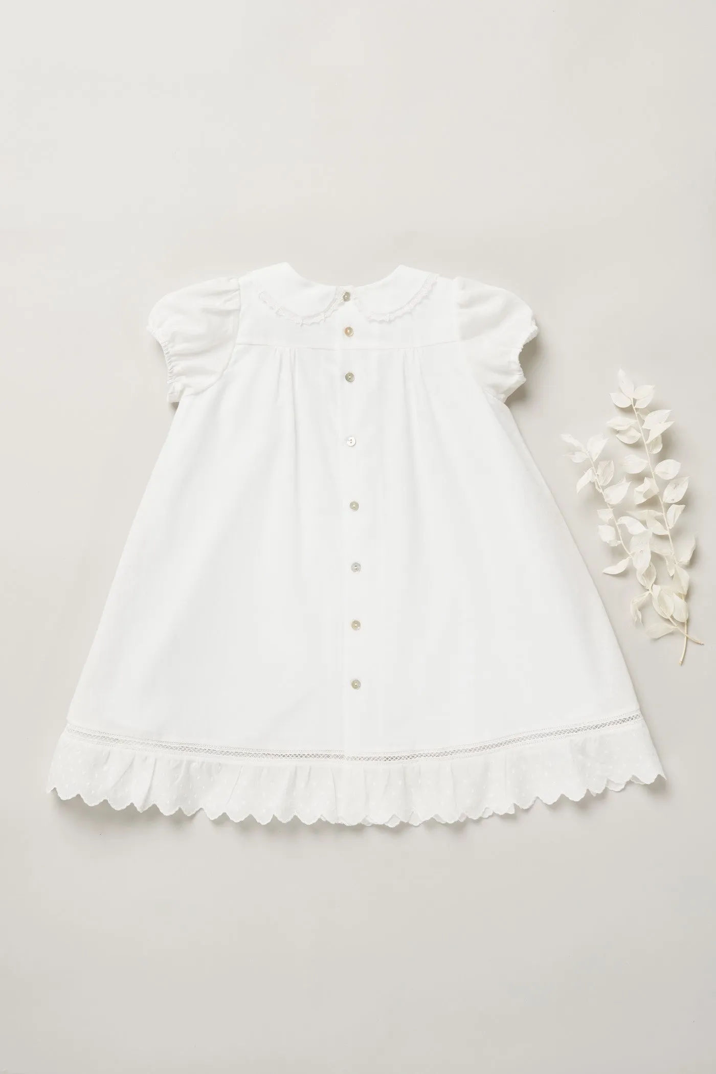 Baby Milk Dress Soft White Jacquard
