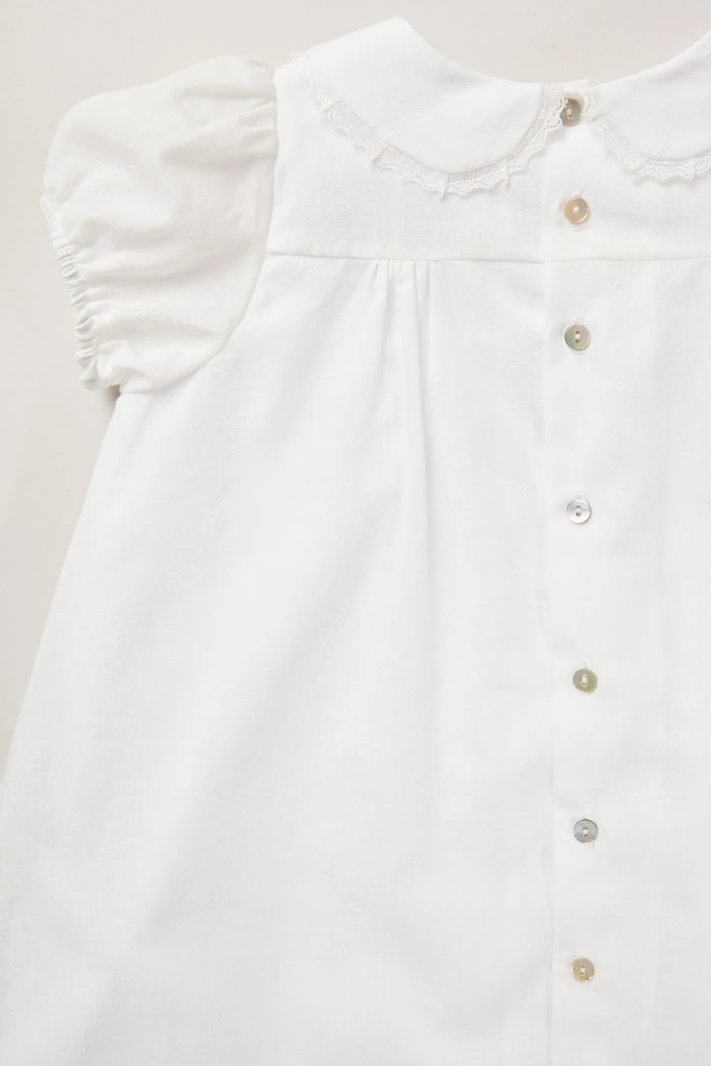 Baby Milk Dress Soft White Jacquard