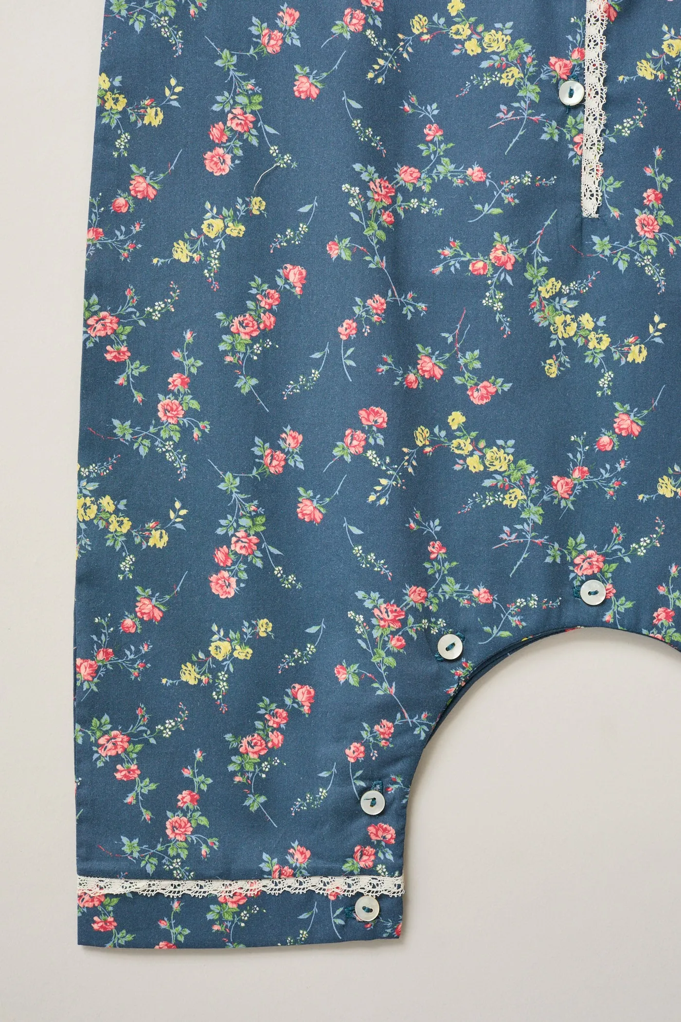 Baby Pyjama in Blue Rose Garden Liberty