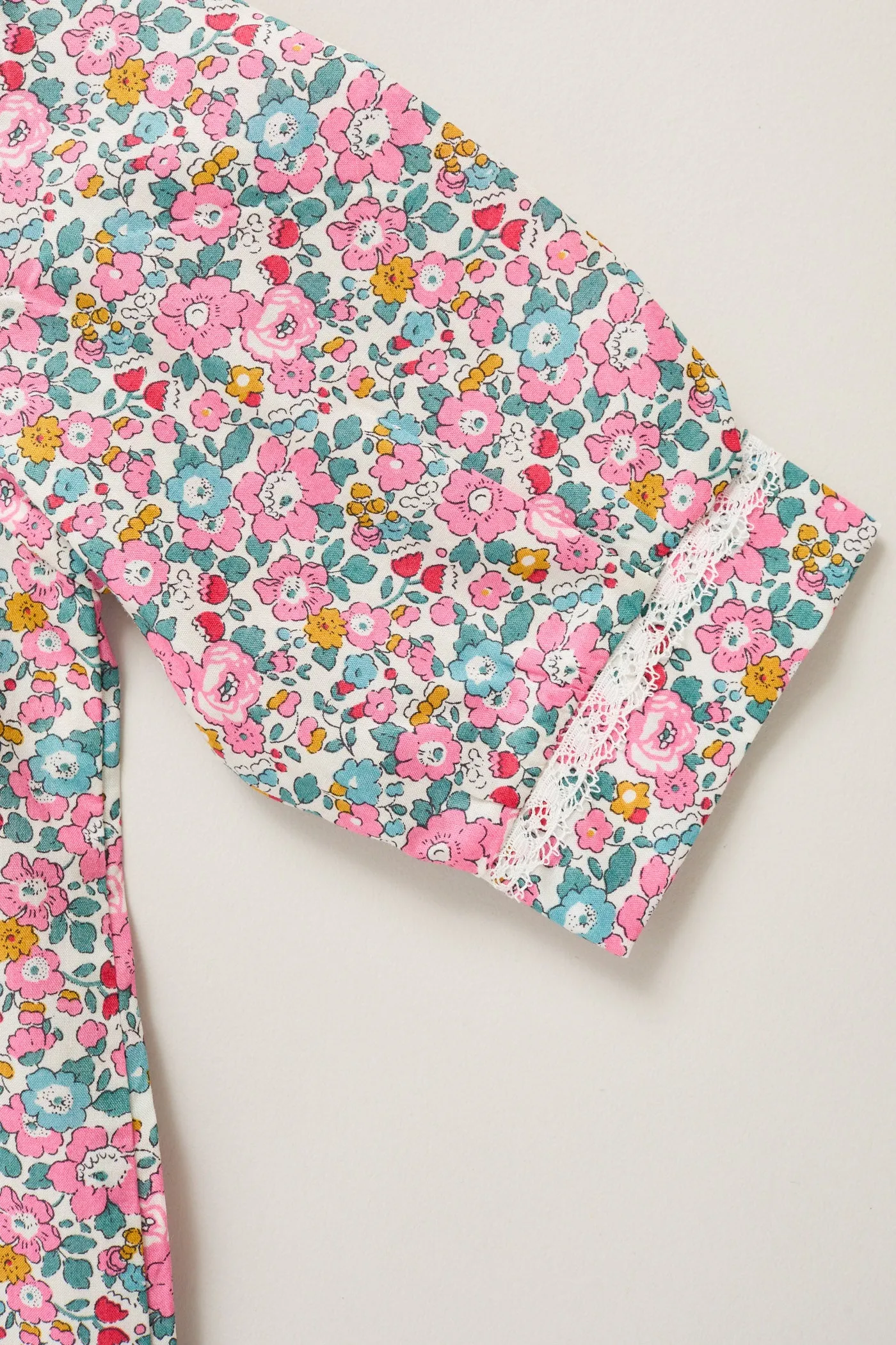 Baby Pyjama in Pink Floral Liberty Print