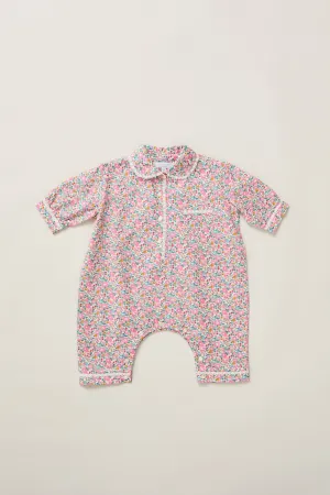 Baby Pyjama in Pink Floral Liberty Print